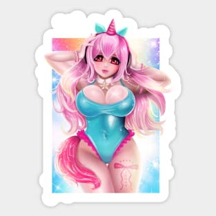 Super Sonico Unicorn Sticker